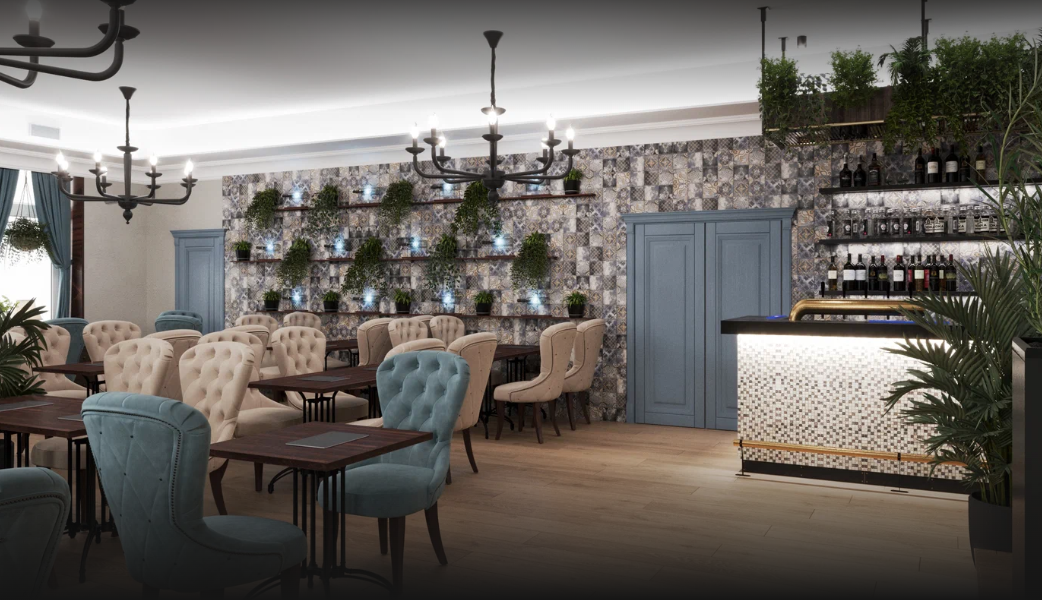 3д визуализация ресторана