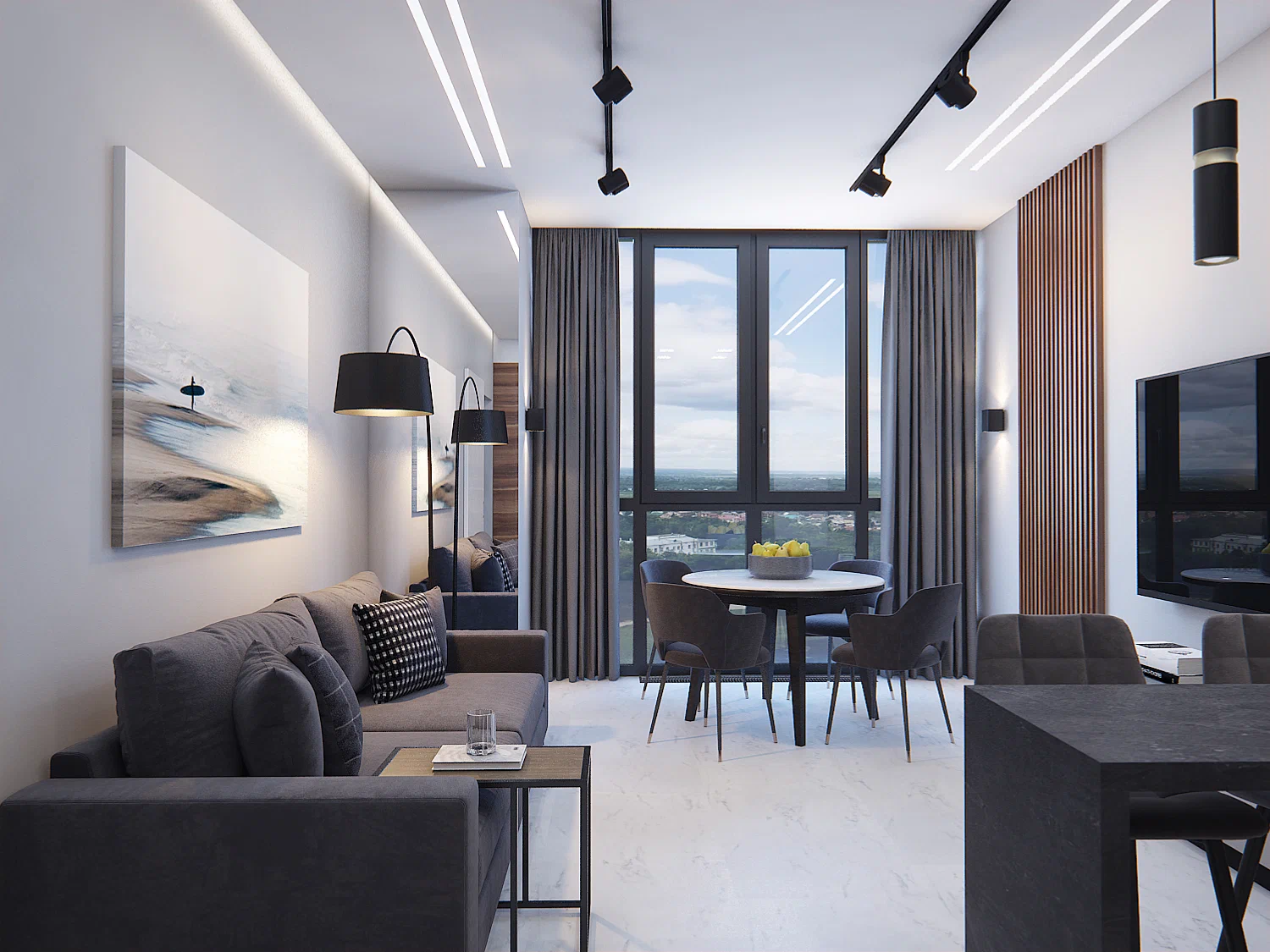 Проект и реализация трехкомнатной кварт.