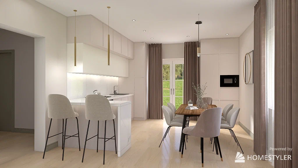 Дизайн кухни-гостиной