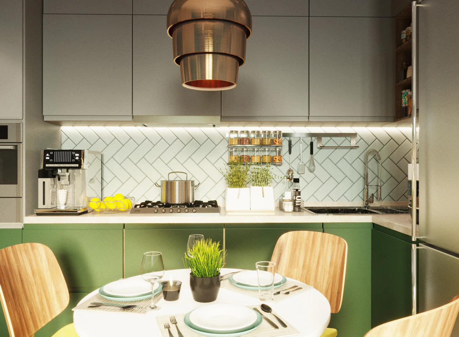 Дизайн и 3d визуализация сканди интерьер