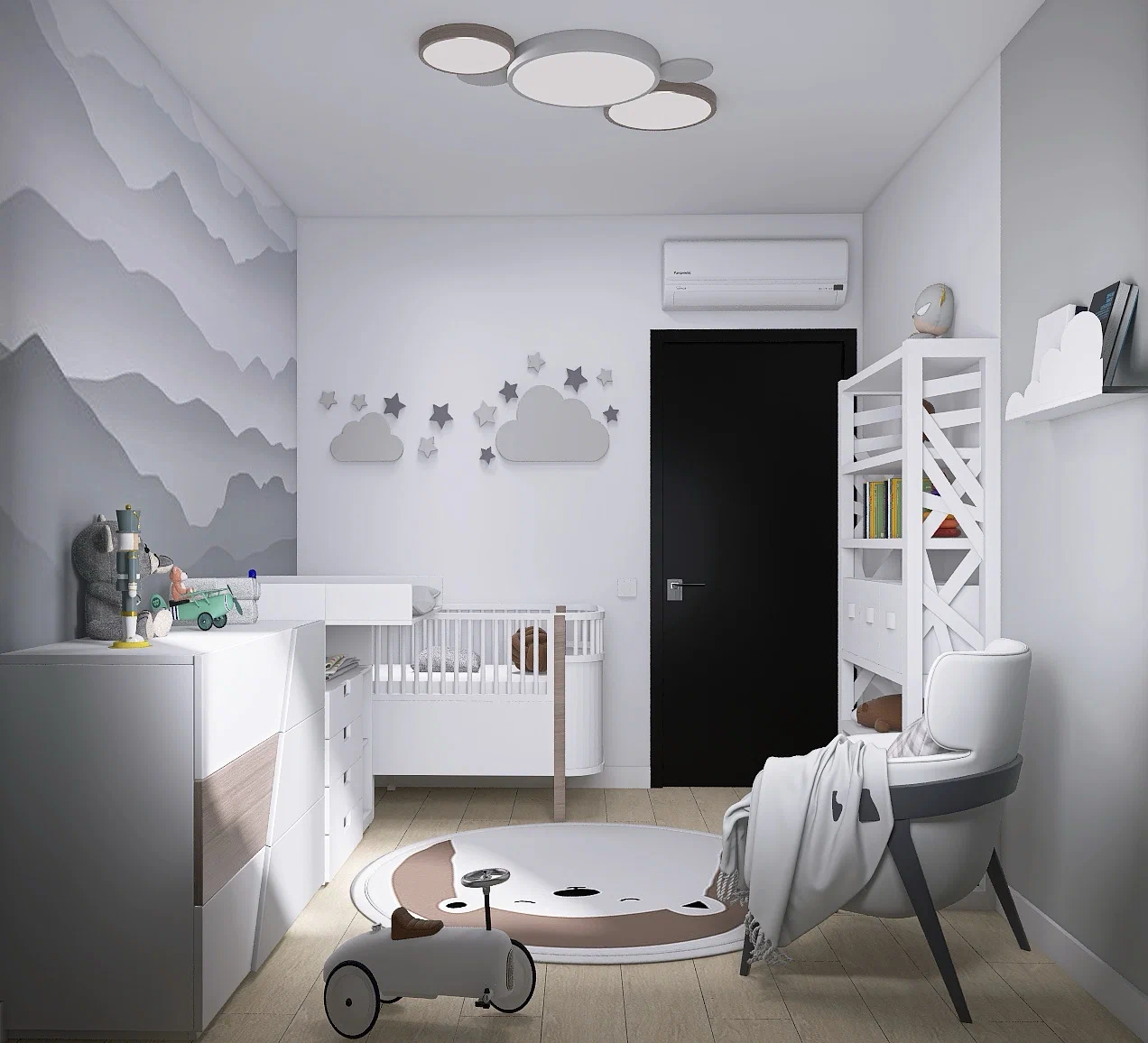 Дизайн интерьера детской 9 кв. м.