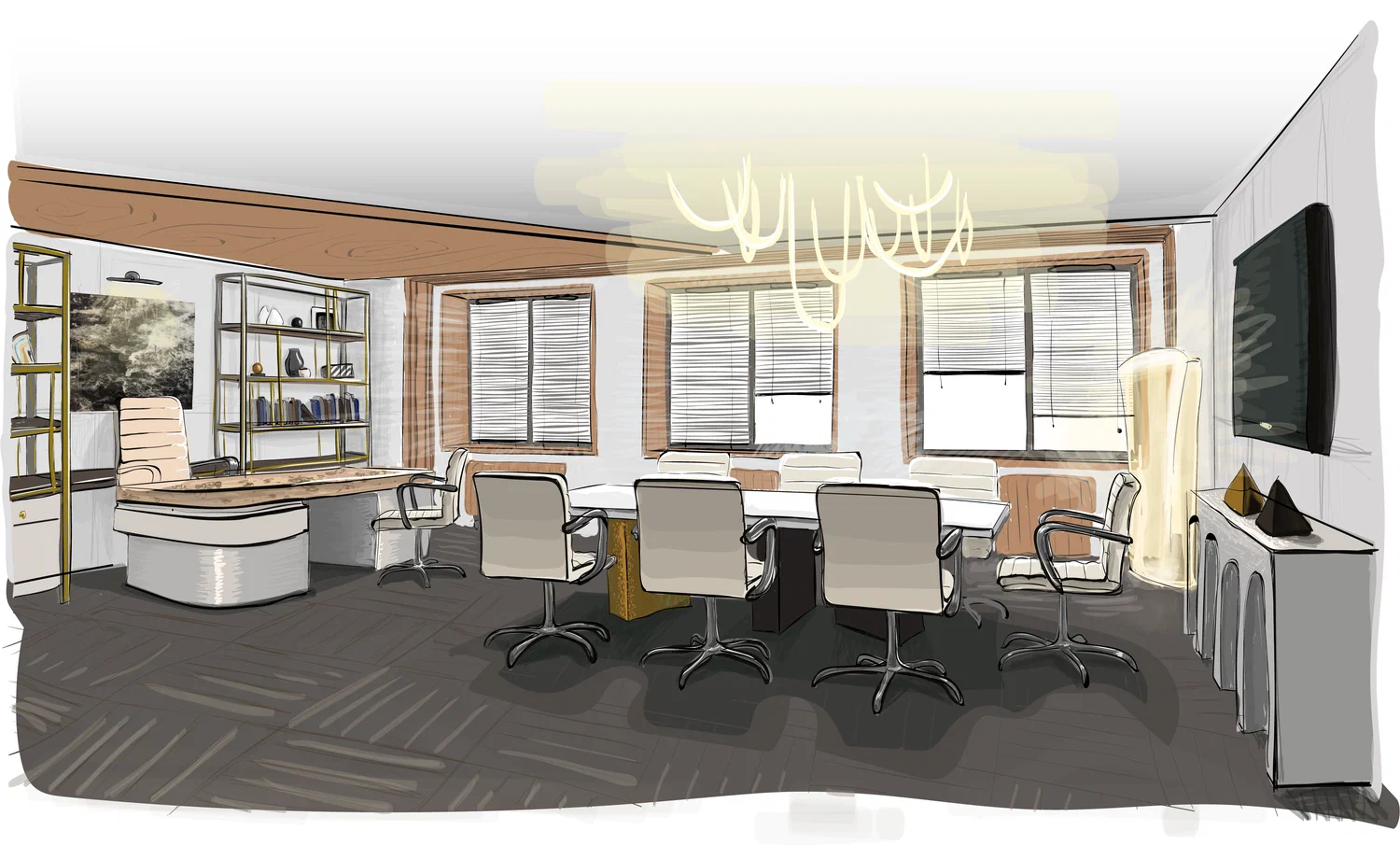 Скетч офиса