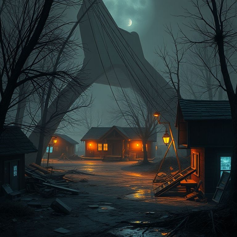 Деревня в стиле киберпанк