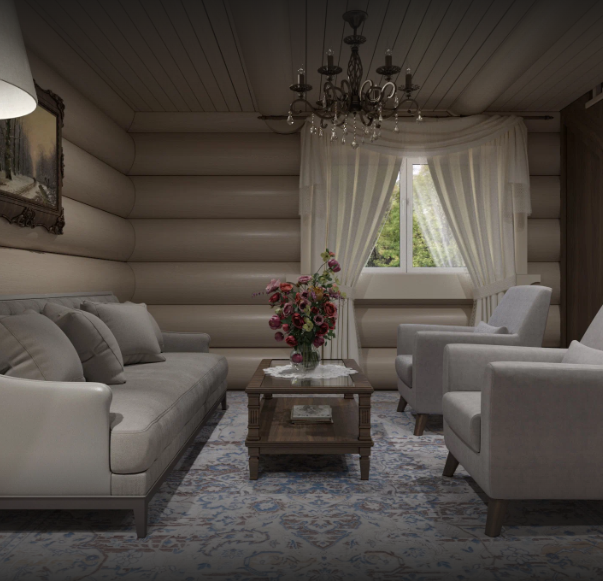 Дизайн дома из бревна