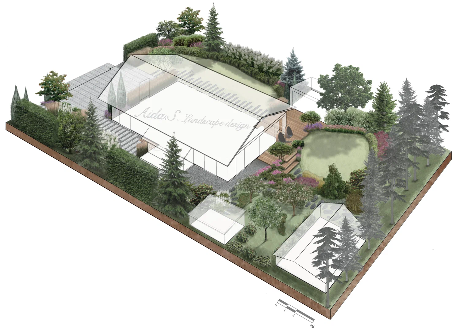 Визуализация, ручной эскиз ландшафта