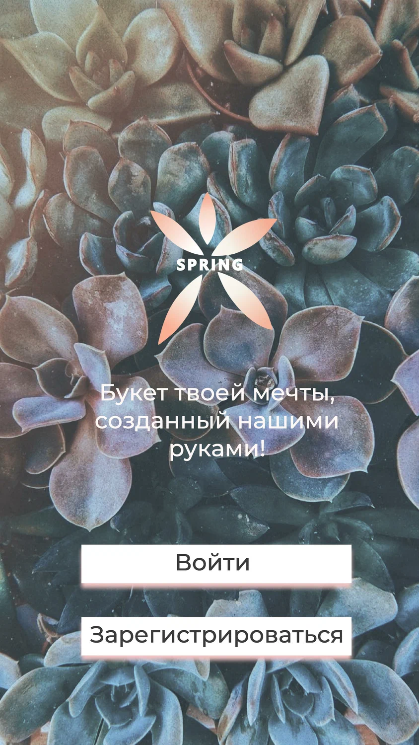 Макет для приложения по заказу цветов