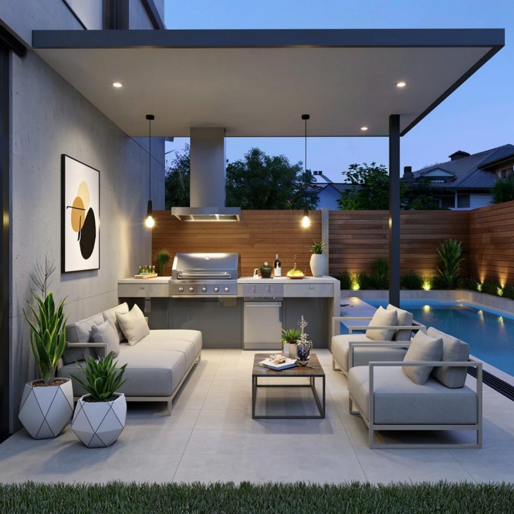 Зона барбекю в загородном доме